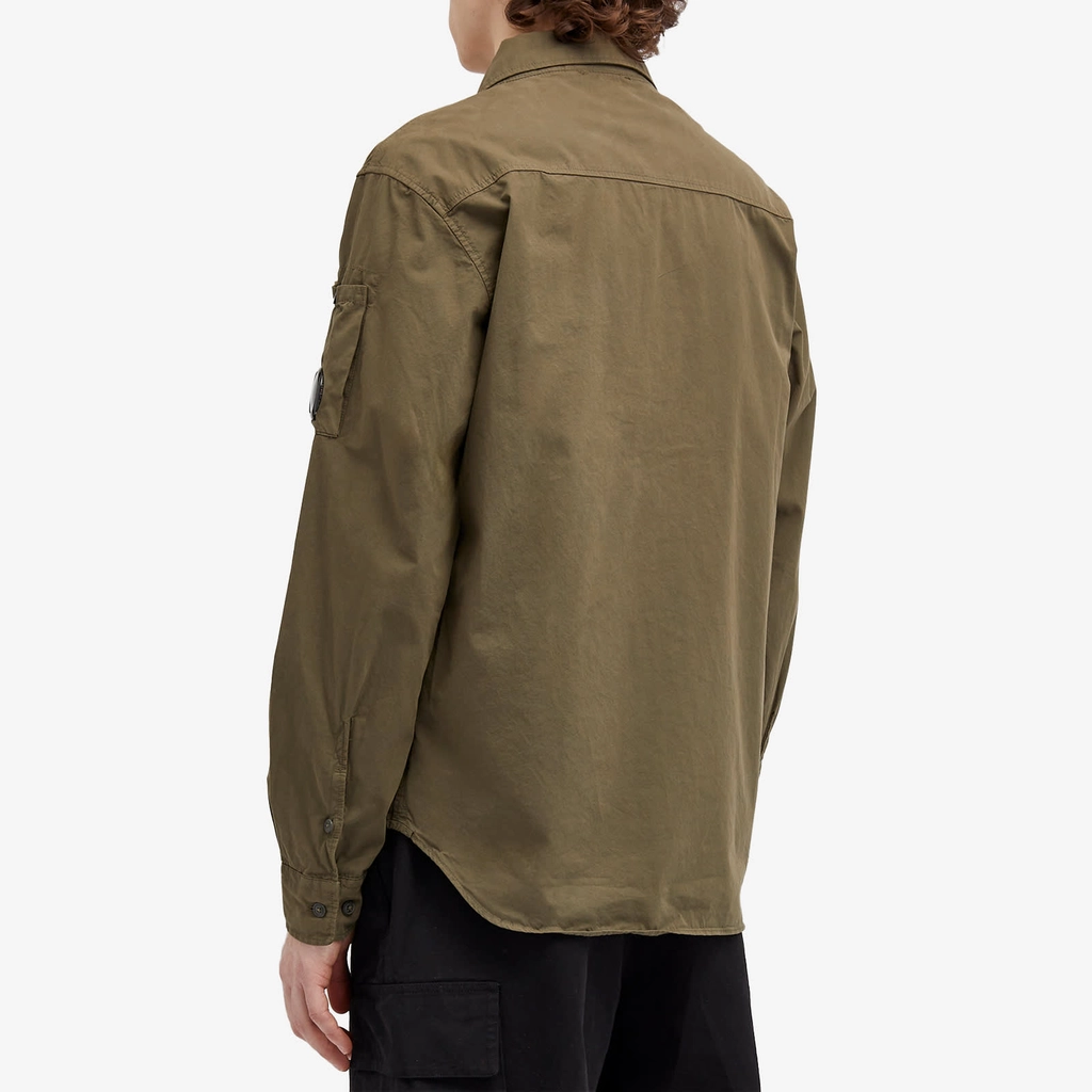 CP Company Men's Gabardine Zipped Shirt Ivy Green